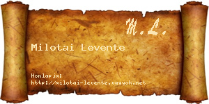 Milotai Levente névjegykártya
